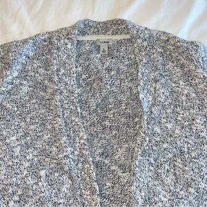 L.L. Bean Women's Marled Blue and White‎ Cardigan